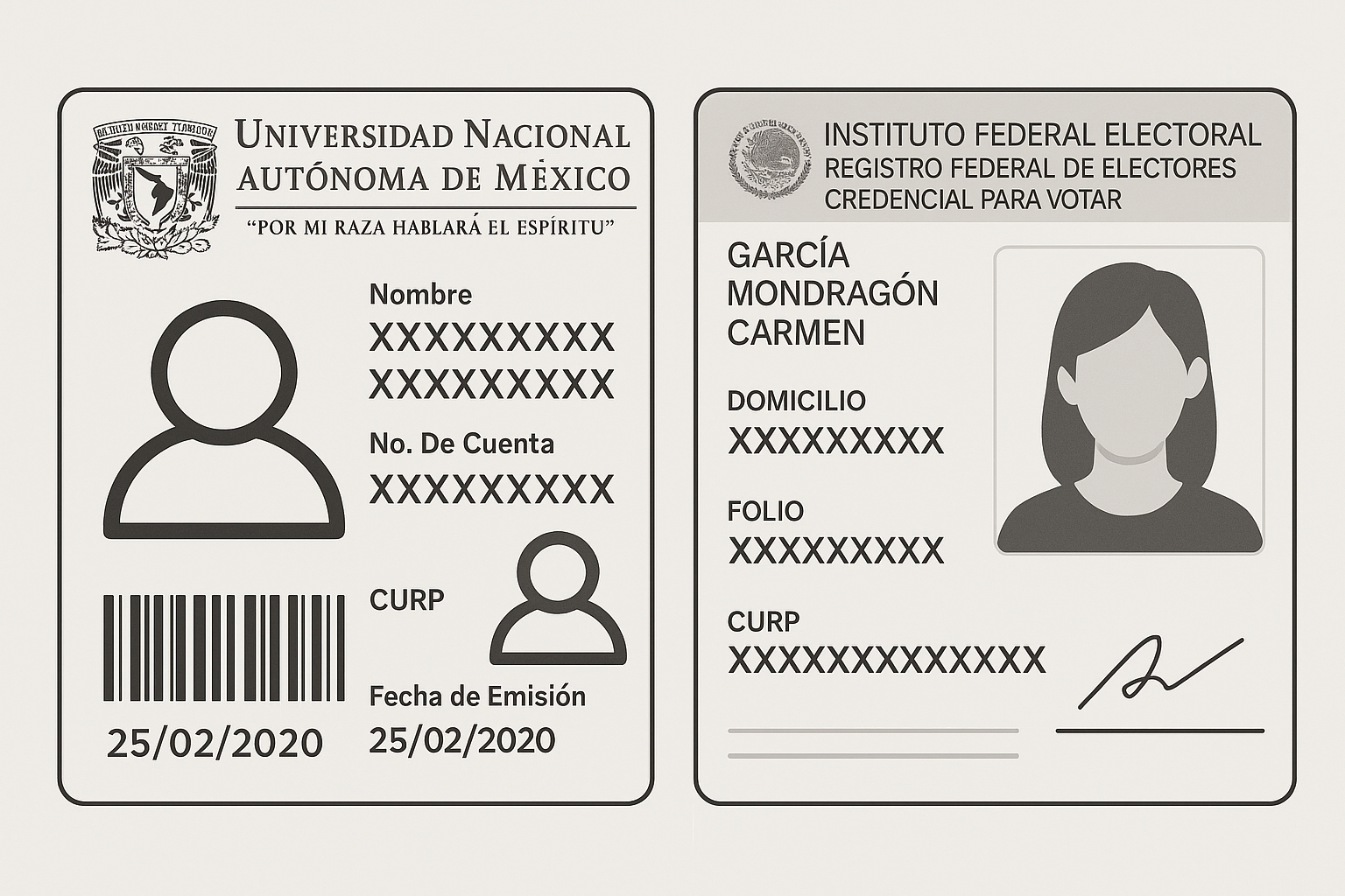 Ejemplo de identificación oficial